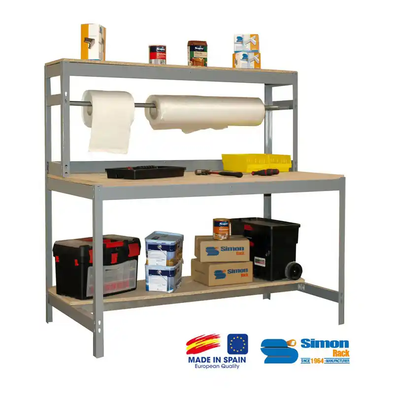 Kit Etabli BT-4 900 gris foncé/bois 1440x900x750mm SimonRack