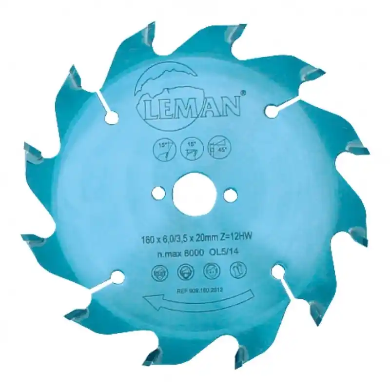 Lame carbure à rainer en V90° D160x6,0/3,5x20mm Z12 Leman