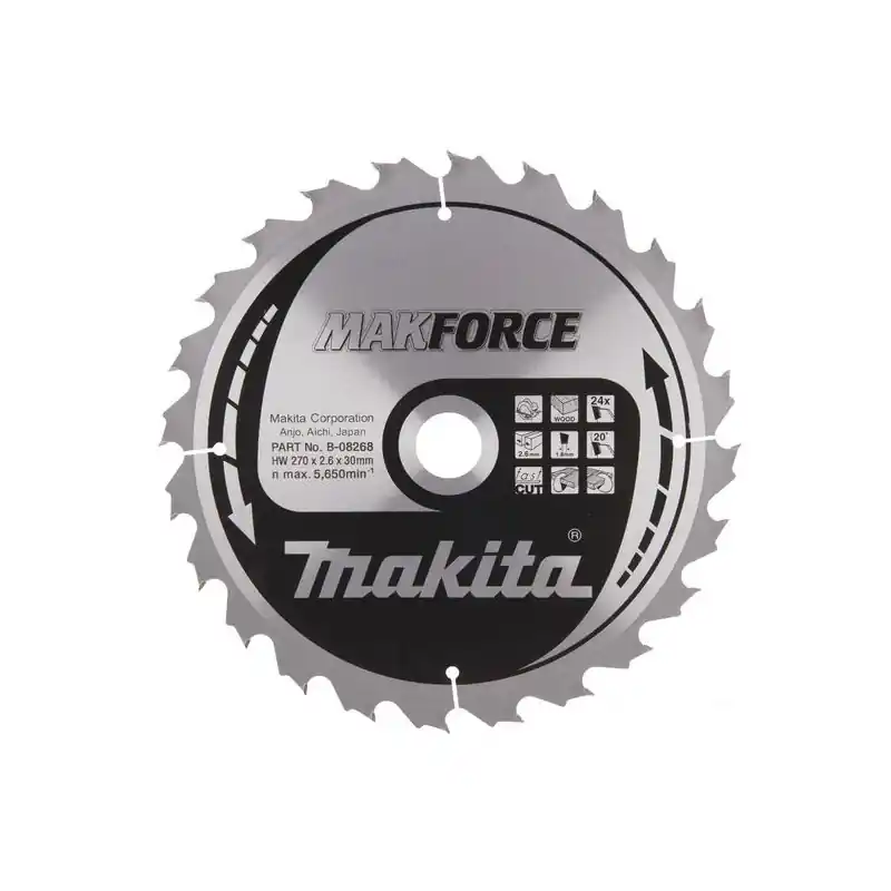 Lame de scie circulaire carbure B-08268 270mm 24 dents Makita