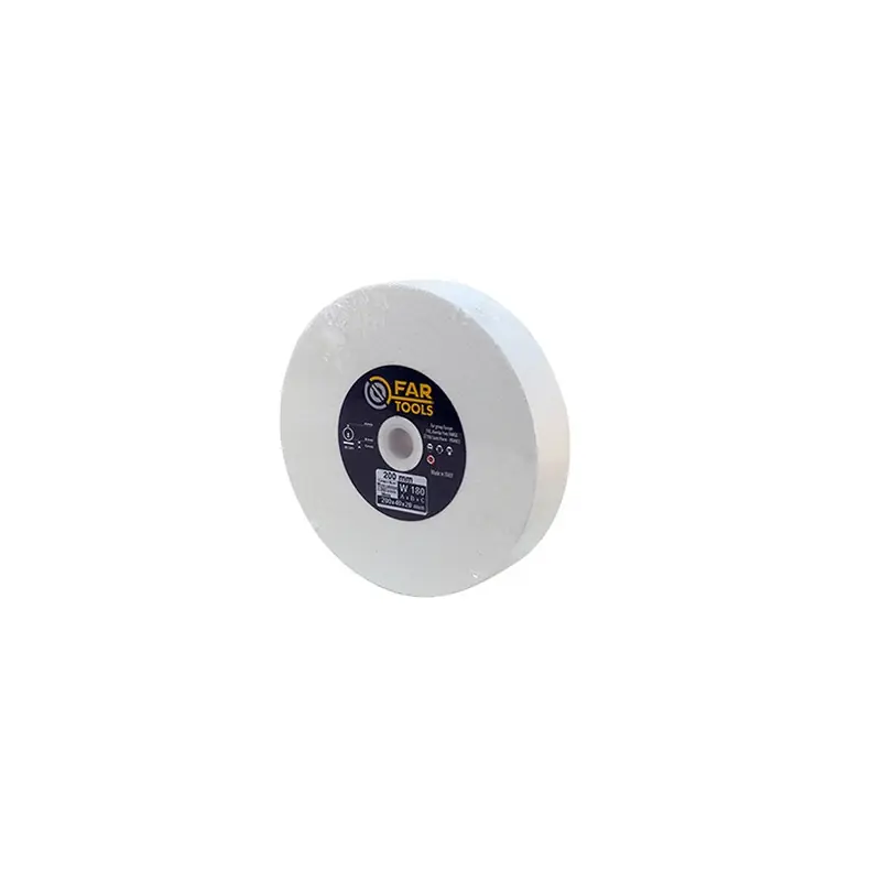 Meule corindon supérieur blanc Diam 200 x 20 x 40 mm Gr 180