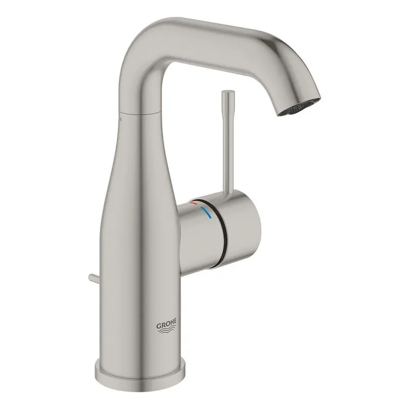 Mitigeur monocommande Lavabo Taille M supersteel bec mobil butée mouss