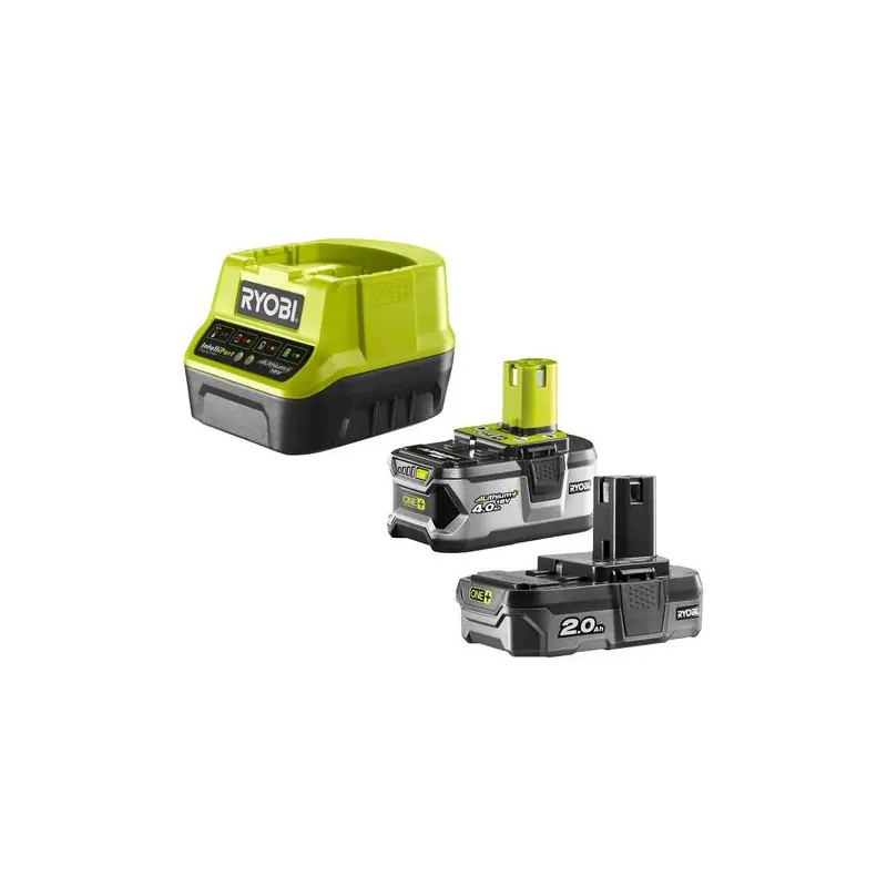 Pack 2 batteries RC18120-242 One+ 18V 4Ah/2Ah chargeur rapide 2A Ryobi
