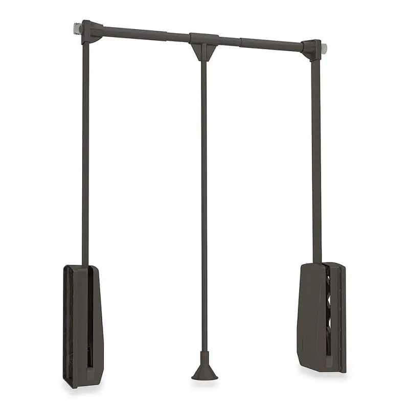 Penderie rabattable 830-1150mm pour armoire 12kg acier moka Emuca
