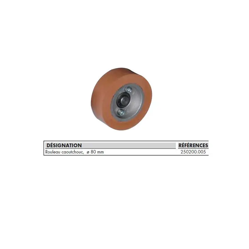 Rouleau caoutchouc 250200.005 pour ENT 032 et ENT 032T Leman