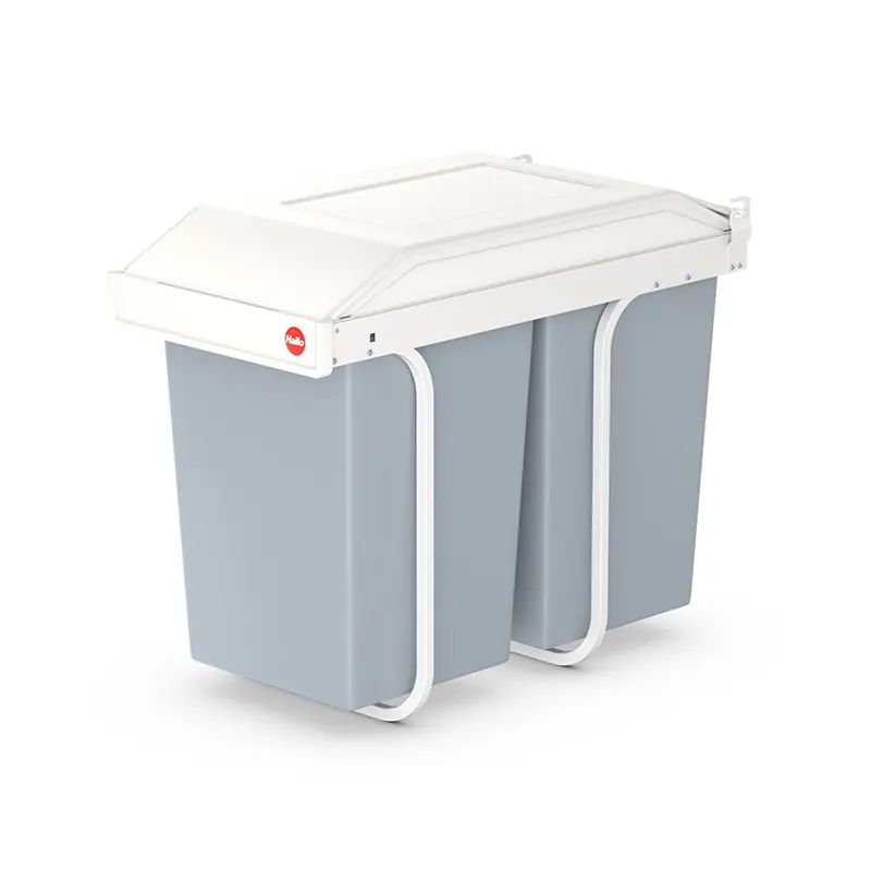 Poubelle de tri Multi-Box Duo L encastrable 2x14L Hailo
