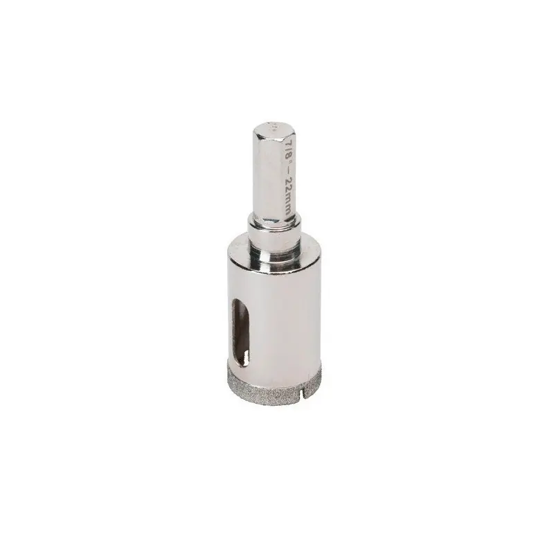 Trépan diamant à eau D22 L35mm tige 9.6mm hexagonale Sidamo