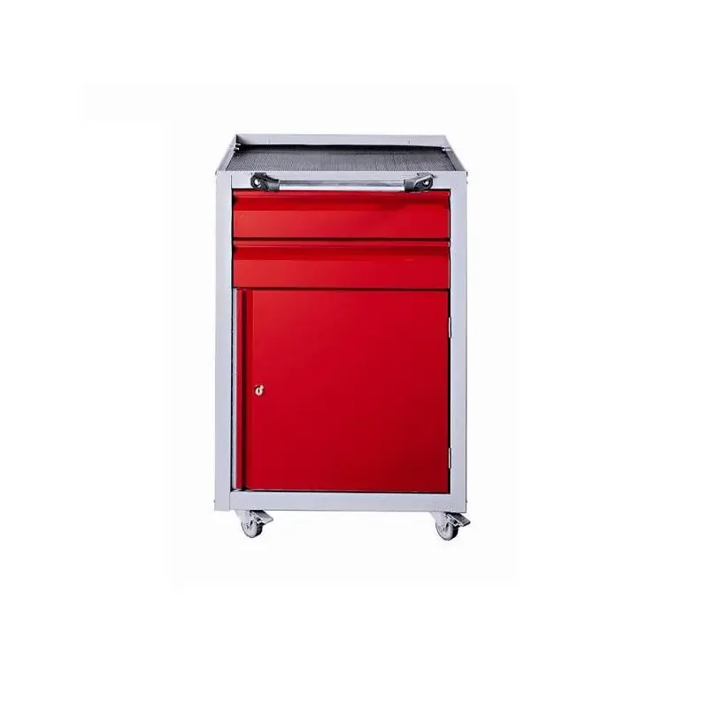 Servante d’atelier mobile 1 porte et 2 tiroirs Couleur Rouge