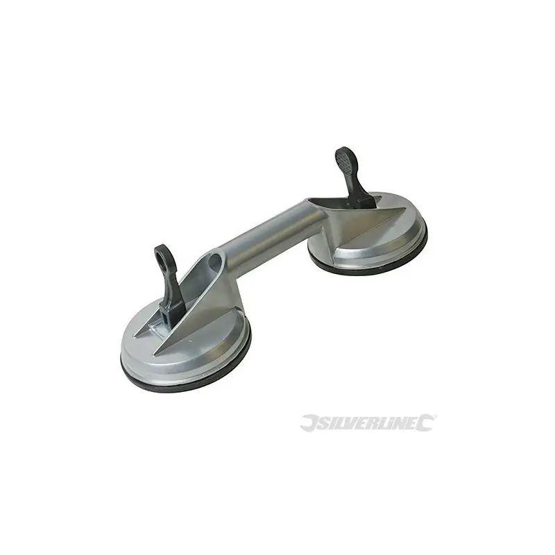 Ventouse double en aluminium qualité expert 100kg Silverline