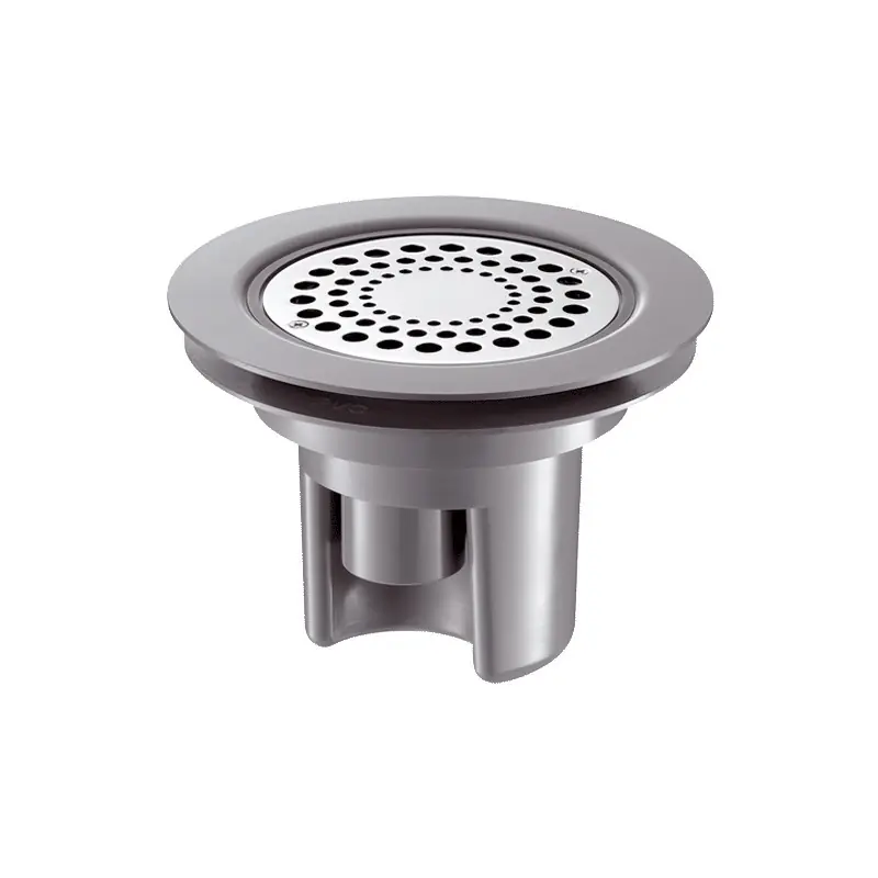 Siphon de sol souple D114mm grille en inox poli Delabie