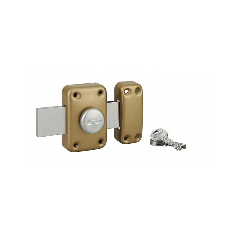 Verrou de porte garage CAPITAL à bton et cyl 30 mm pêne 160 mm 3 clés