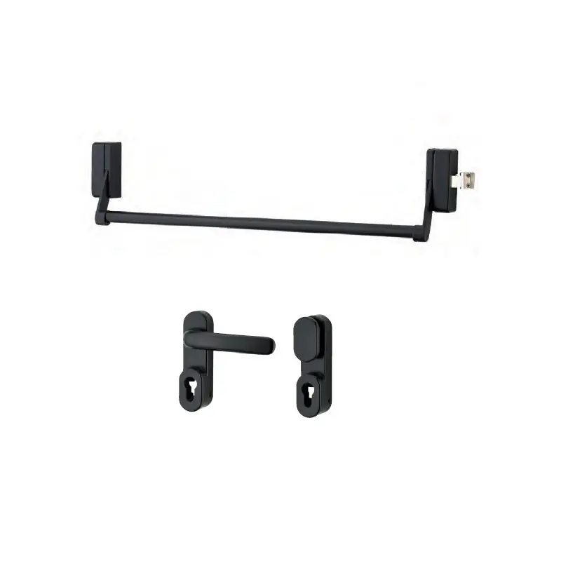 Serrure anti-panique 1 point latéral réversible laqué noir porte maxi