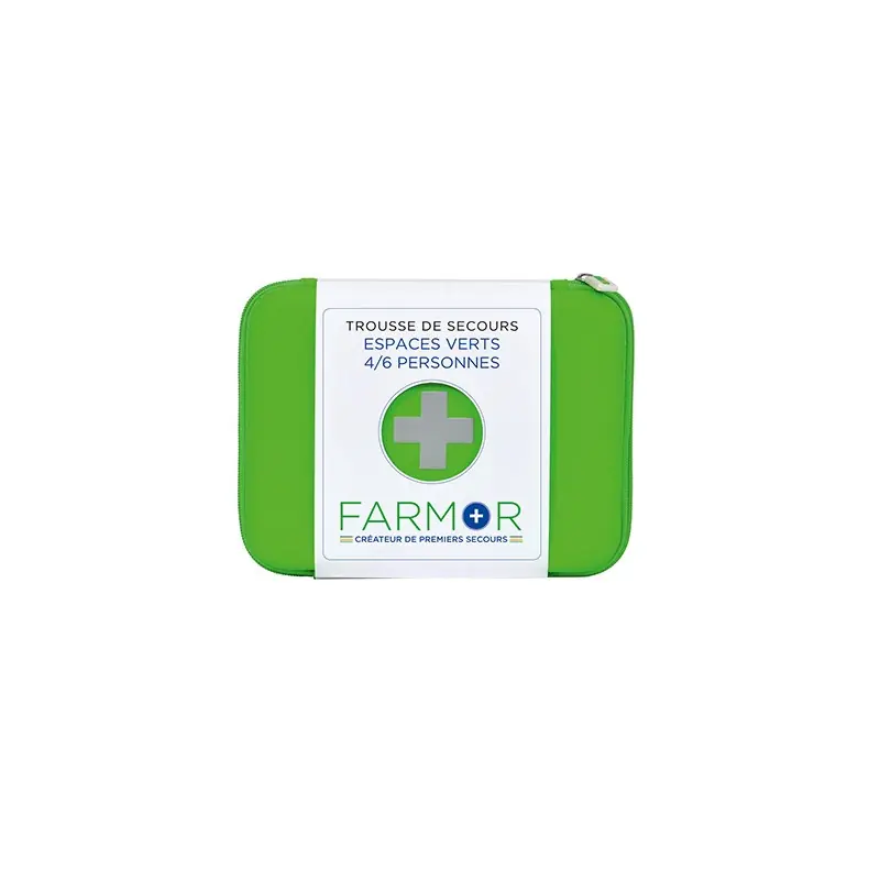 Trousse de secours 4/6 personnes vert fluo TRO 2750 VER Farmor