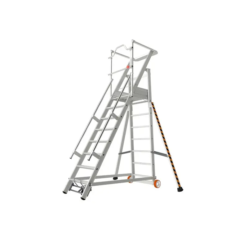 Escalier de Rayonnage sécurisé en Alu 8 marches Hauteur accès 375 m ma