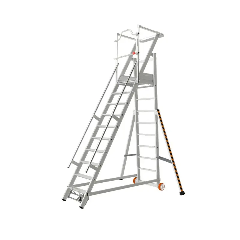 Escalier de Rayonnage sécurisé en Alu 10 marches Hauteur accès 418 m m