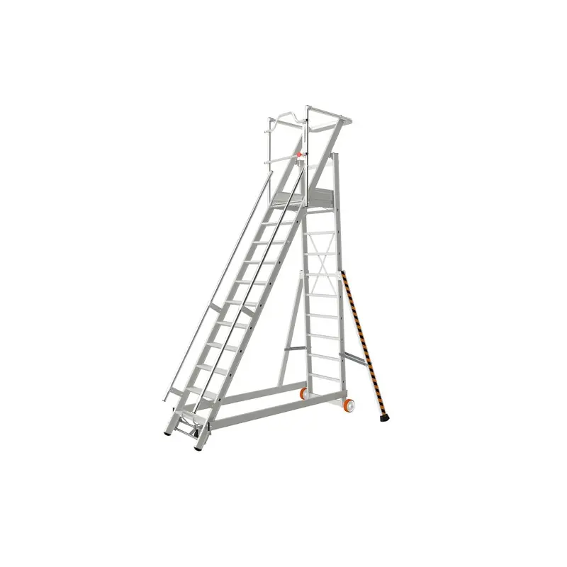 Escalier de Rayonnage sécurisé en Alu 11 marches Hauteur accès 44 m ma