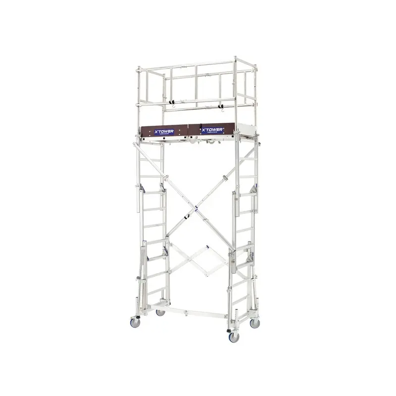 Echafaudage roulant télescopique Alu plancher 154x60cm Haut accès 4 m