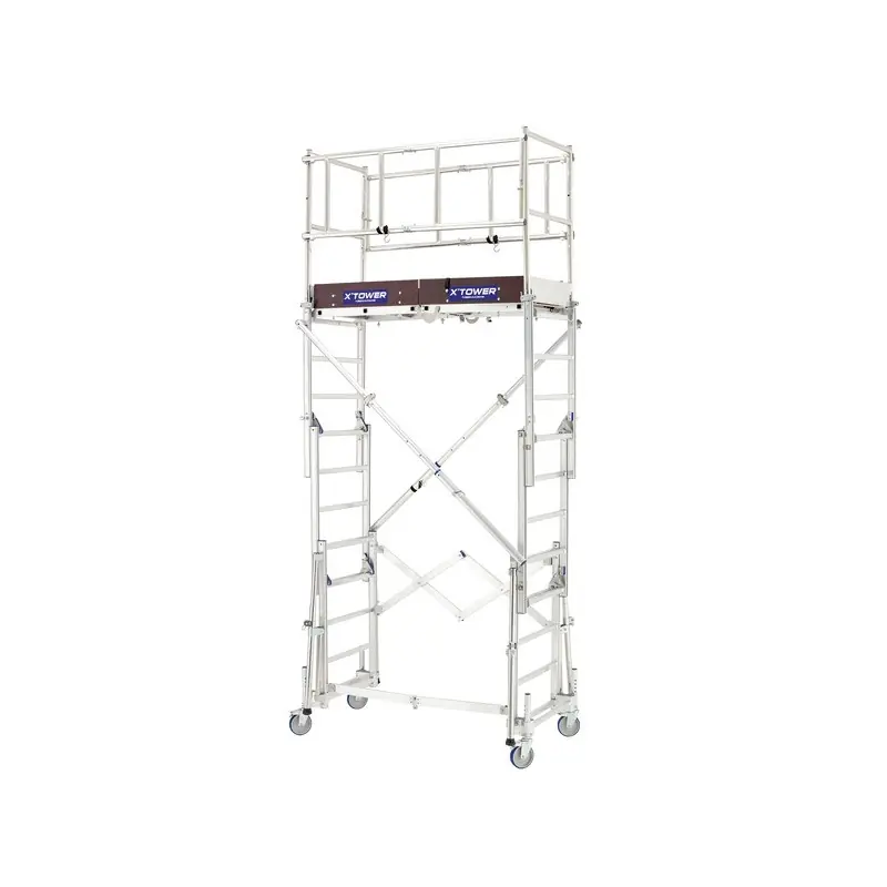 Echafaudage roulant télescopique Alu plancher 154x60cm Haut accès 48 m
