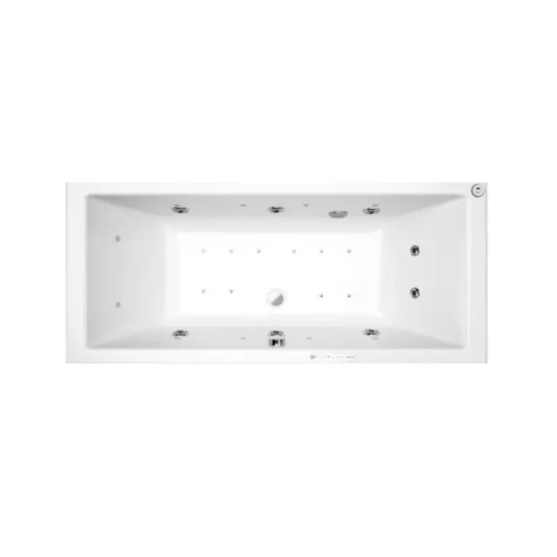 Baignoire balnéo rectangulaire 170 x 75 cm 18 buses 175 L Spallibert