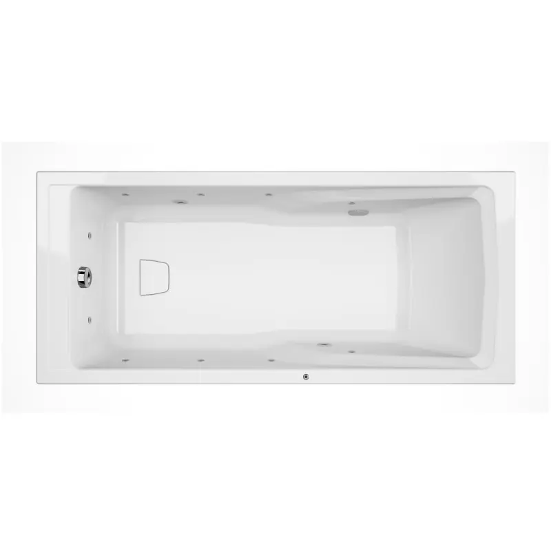 Baignoire balnéo rectangulaire 170x75x54-55cm 120-190 L coloris blanc