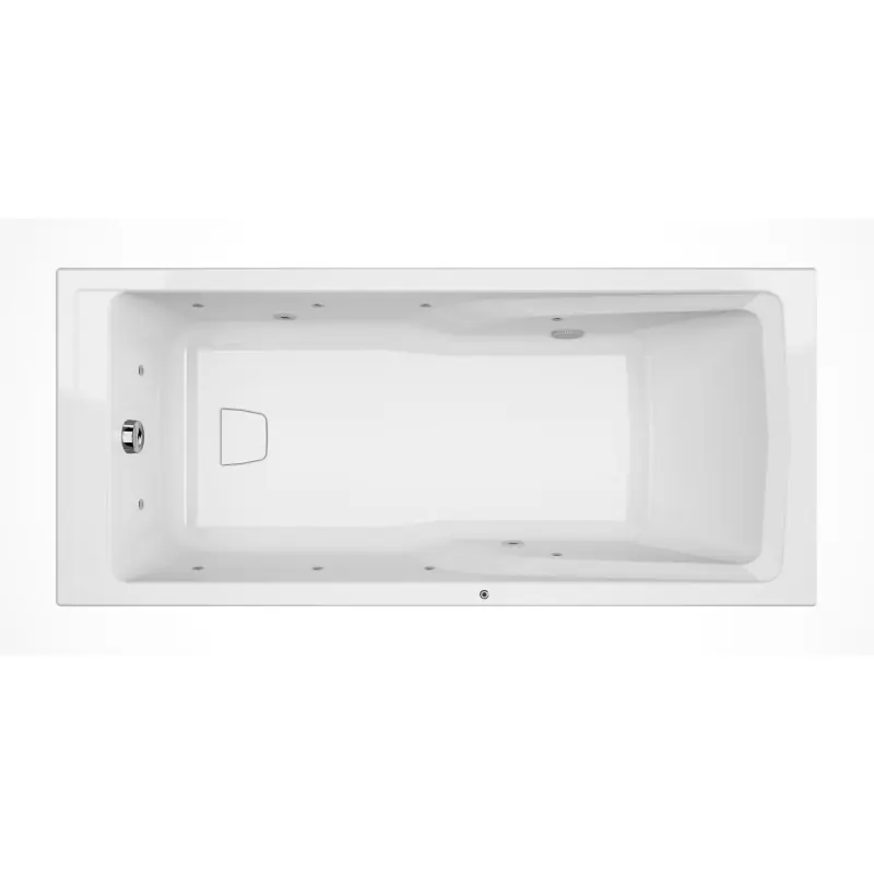 Baignoire balnéo rectangulaire 170 x 75 cm 190 L blanc Micropearl Chro