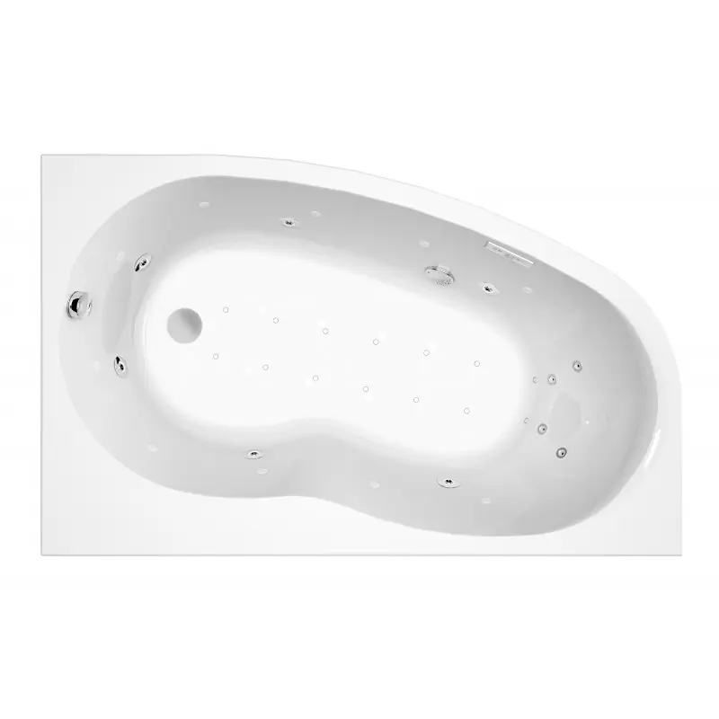 Baignoire balnéo asymétrique gauche 160x100x55-553 cm tablier Dolcea E