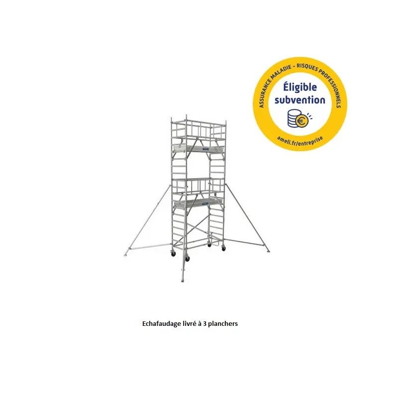 Echafaudage en Aluminium 3 planchers Haut. accès 8m NEOLIUM 200 BOX