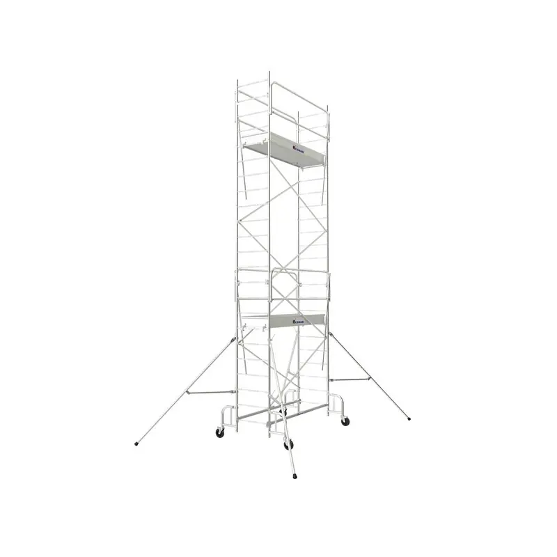 Echafaudage roulant acier 2 planchers 186x54 cm Hauteur d‘accès 68 m J
