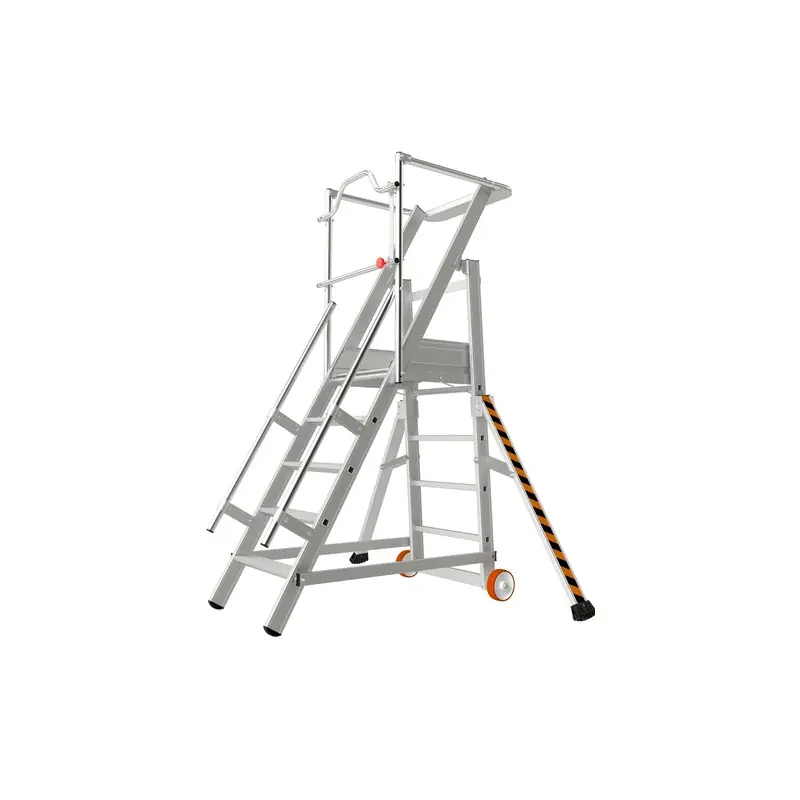 Escalier de Rayonnage sécurisé en Alu 5 marches Hauteur accès 31 m max