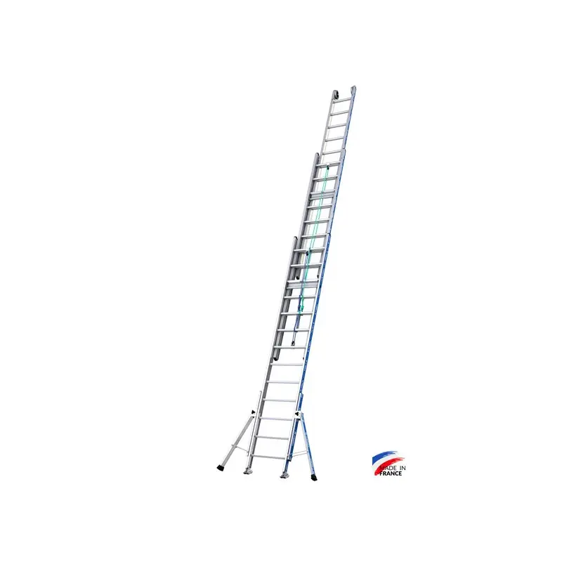 Echelle coulisse à corde 3x13 échelons hauteur d‘accès 94 m Platinium
