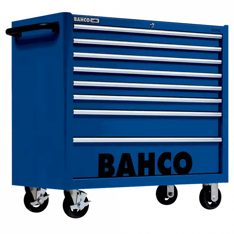 Servante classique C75 1 mètre avec 8 tiroirs Bleue 1475KXL8BLUE