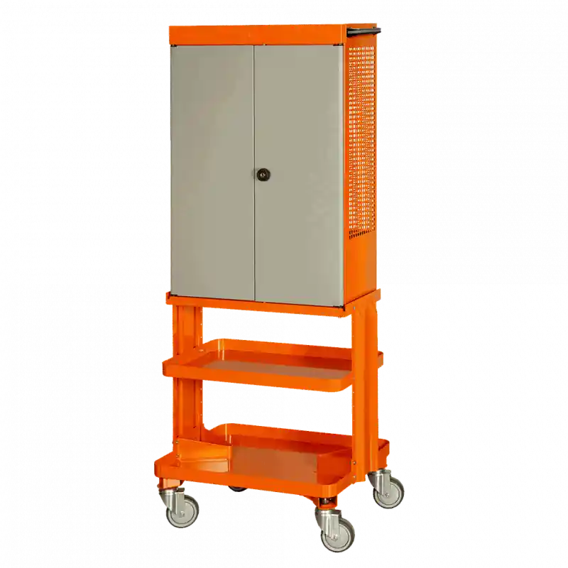 Armoire 2 portes sur roues orange 1495CD60W