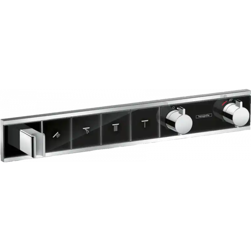 Module thermostatique RainSelect encastré avec 4 fonctions noir/chromé