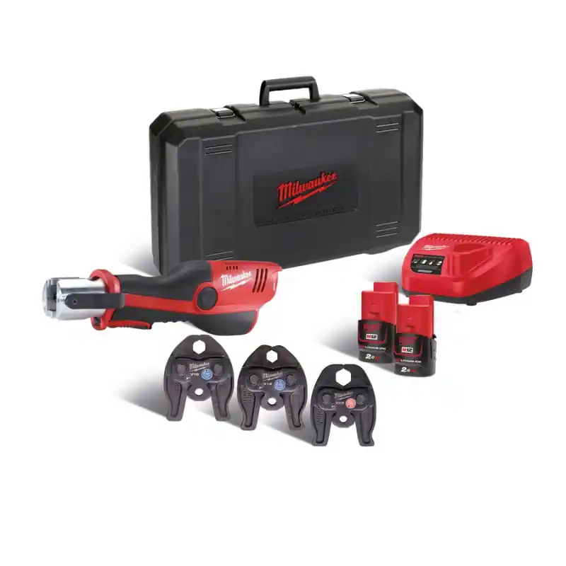 Pince sertir 12V Li-Ion 20 Ah mâchoires profilV (14/16/22mm) coffret M