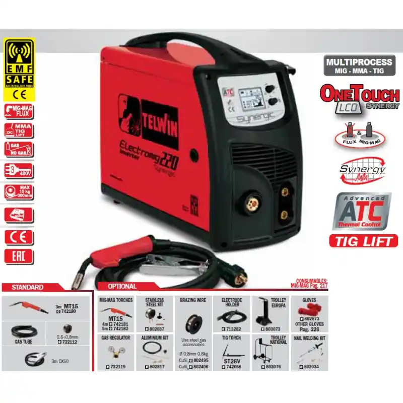 Poste soudage Inverter multiprocess MIG-MAG 400V ELECTROMIG 220 SYNERG