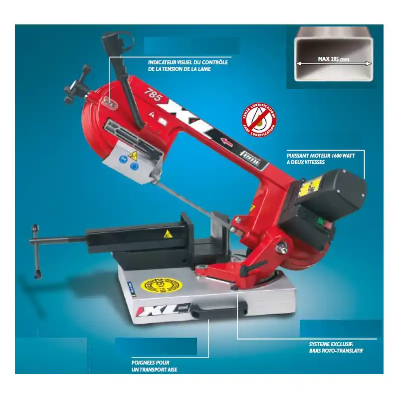 Scie à ruban acier 1600W L 1735mm Diam152mm 785XL