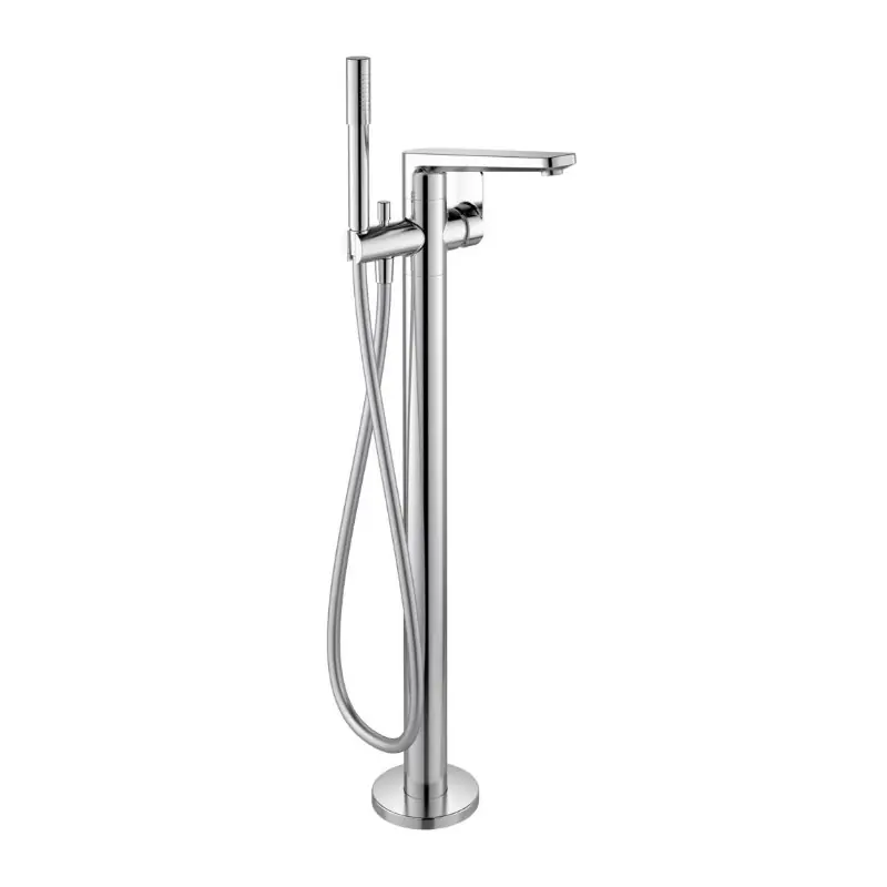 Mitigeur bain-douche colonnettes chromé ilot sur plexi TONIC II