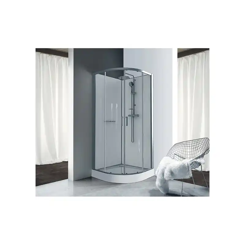 Cabine de douche Kara 1/4 de rond 90 x 90cm portes coulissantes L11KA8