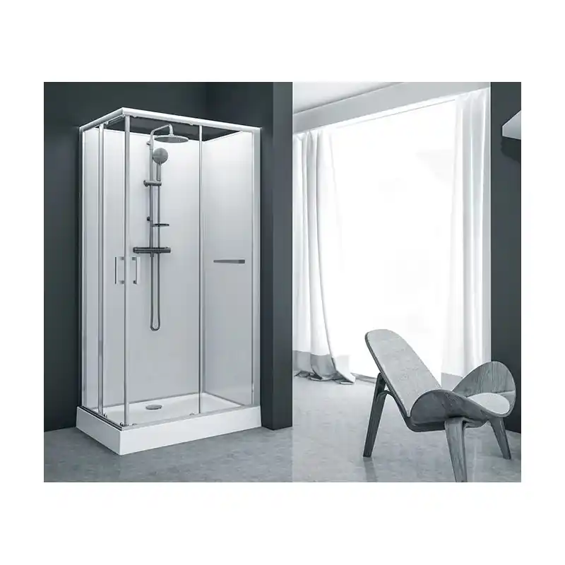 Cabine douche rectangle 800x1200mm portes coulissantes avantage fond b