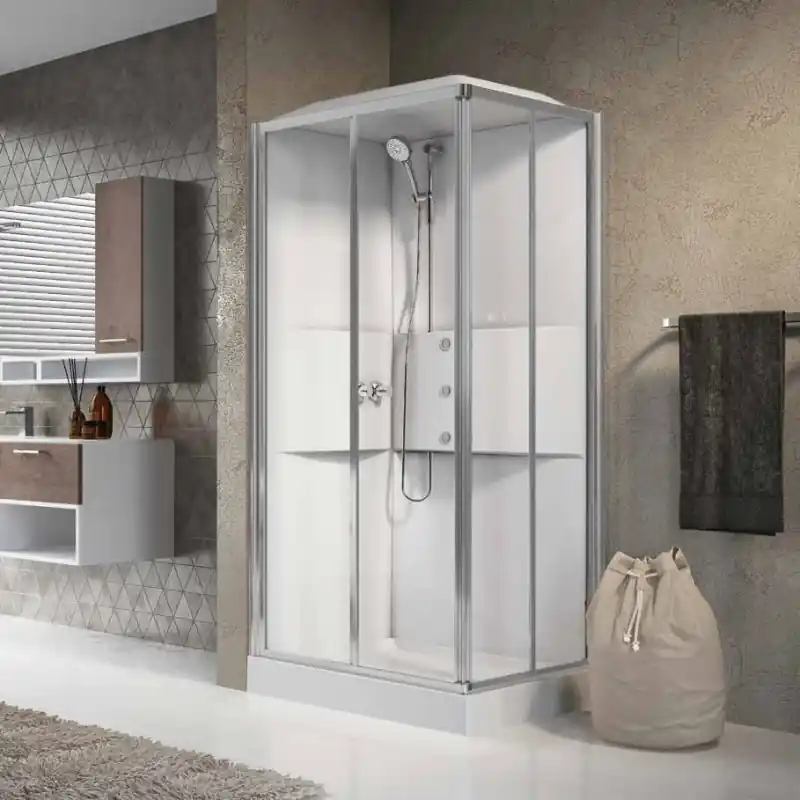 Cabine douche hydromassage sans coiffe 100x80 thermostatique profilé b
