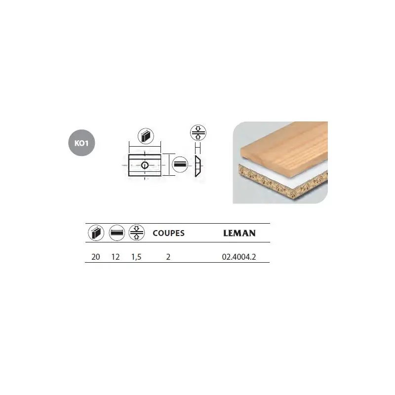 10 Plaquettes réversibles au carbure 20x12x1,5mm 2 coupes -35°