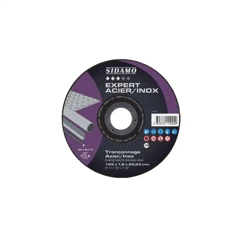 25 Disques à tronçonner Expert Acier Inox D.125 X 1.6 X 22,23