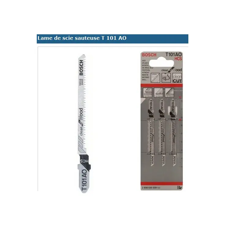 3 lames scie sauteuse Bois tendre T 101 AO