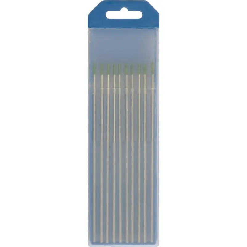 10 Électrodes tungstène WP Diam 2,4 mm pur Alu extrémité verte (AC)
