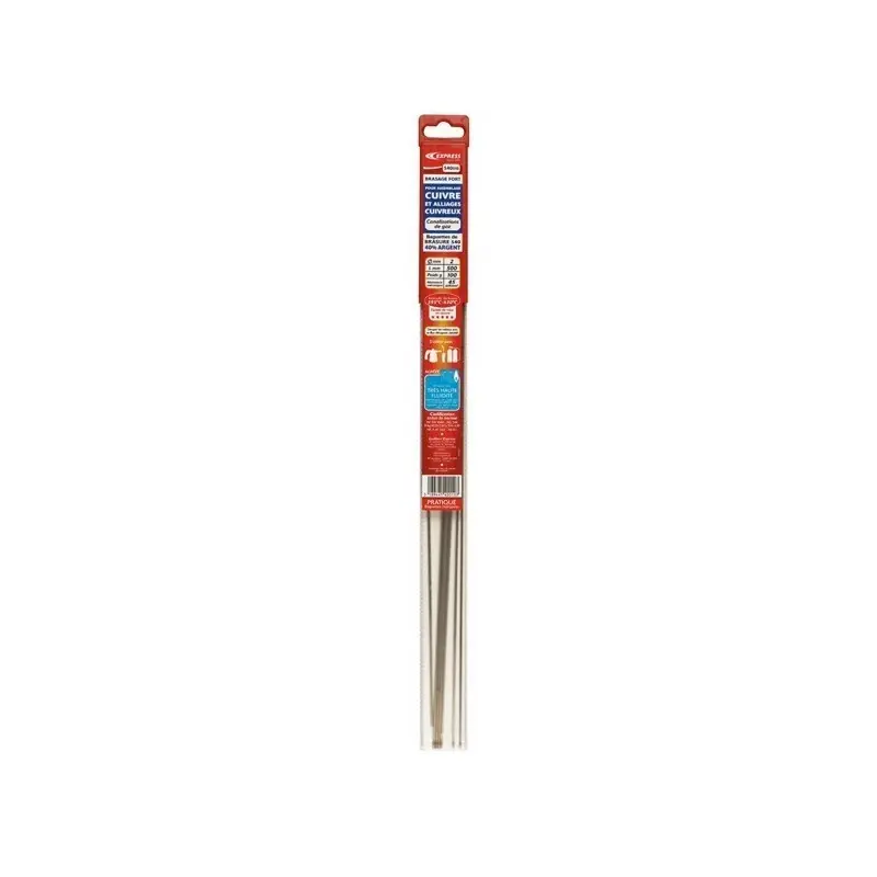 3 Baguettes de brasure 34% Argent Diam 2 mm 500 mm