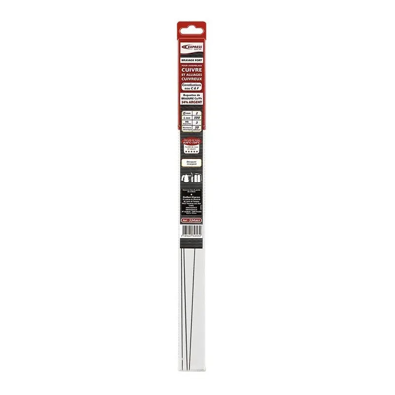 3 Baguettes de brasure 34% Argent Diam 2 mm 380 mm