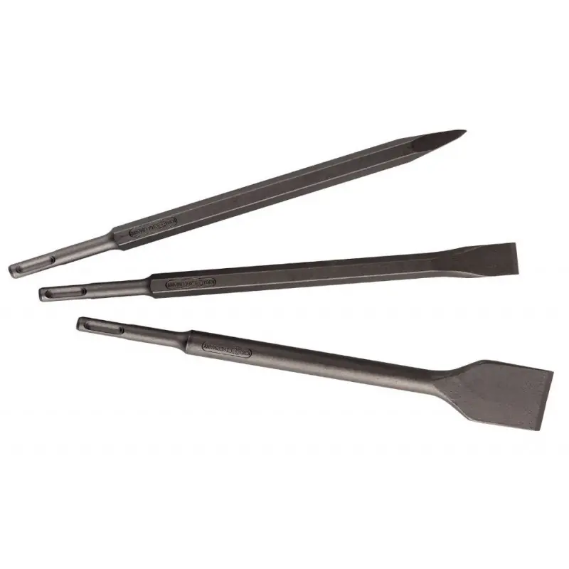 3 pièces de burins SDS-Plus 1 pointu 1 plat