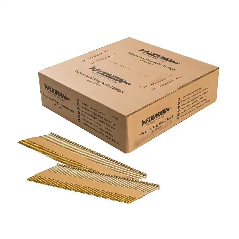 2500 Clous annelés galvanisés 50 mm x Diam 2,9 mm