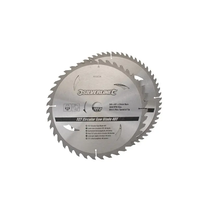 2 lames scie circulaire carbure TCT 40 et 60 dents Réduct 16 20 25mm 3
