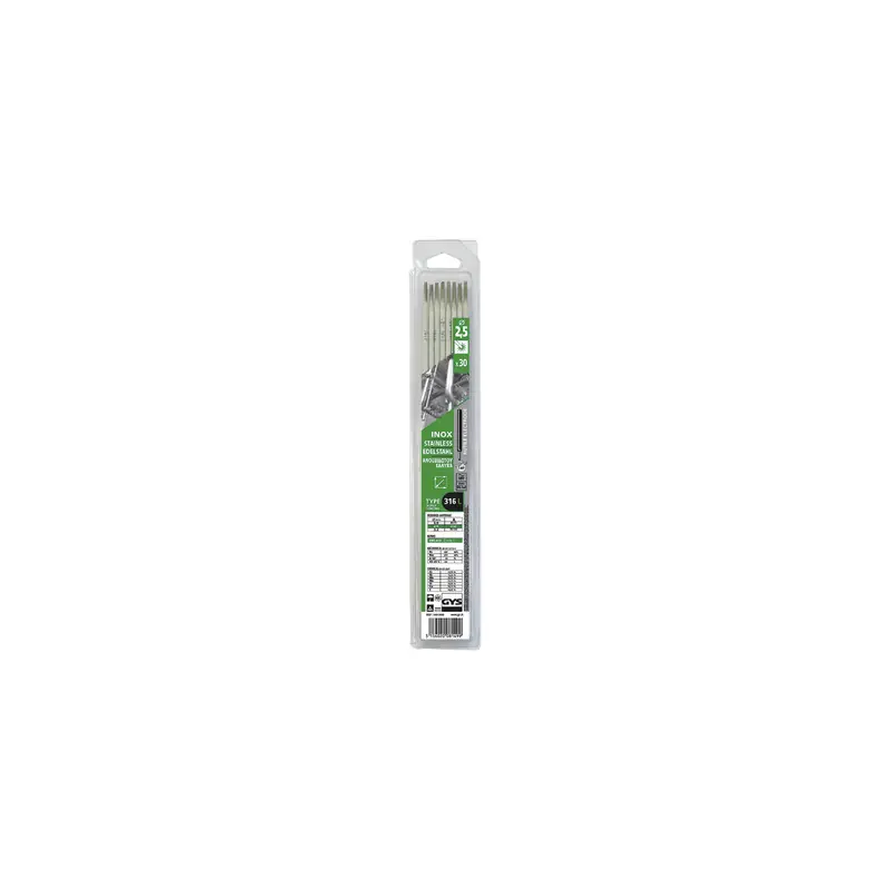 30 Électrodes inox 316L Diam 2,5 mm brochable