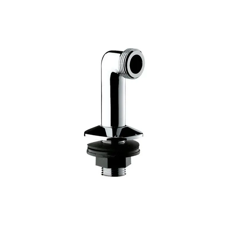 2 Raccords colonnettes avec rosace en laiton chromé M1/2" M3/4"